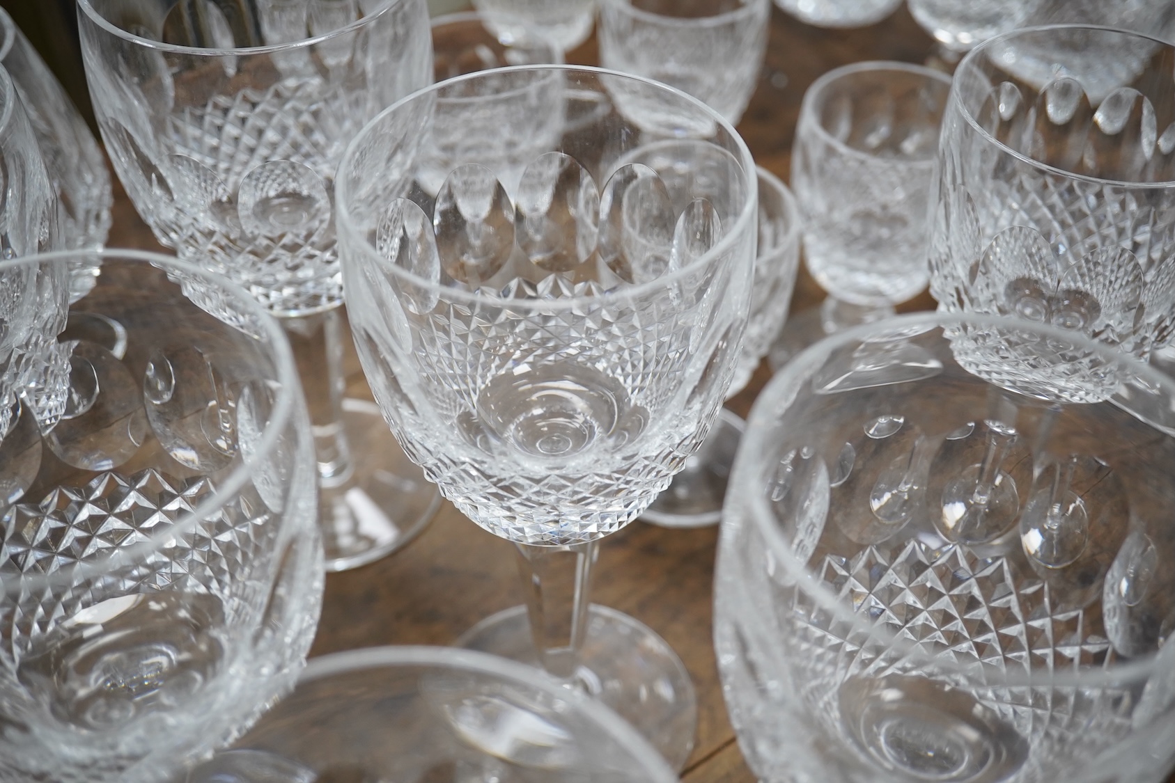 A suite of Waterford cut crystal drinking glasses, Colleen pattern. Condition - appears good